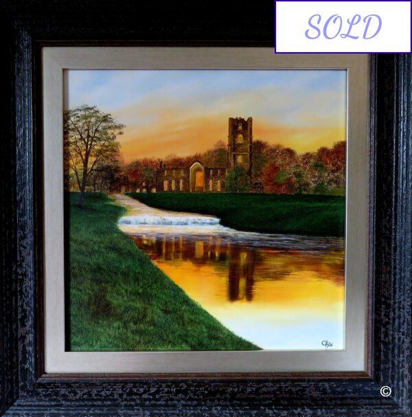 Sunrise at fountains abbey - Framed original