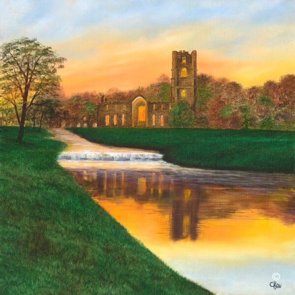 Sunrise at Fountains Abbey - Print