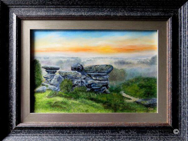 Misty morning at Brimham Rocks - Framed Original